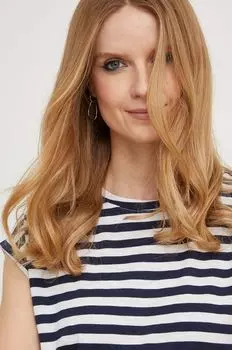 Хлопковая футболка Answear Lab, темно-синий