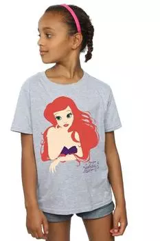 Хлопковая футболка Ariel с силуэтом Disney Princess, серый