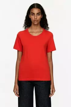 Хлопковая футболка Arket, красный