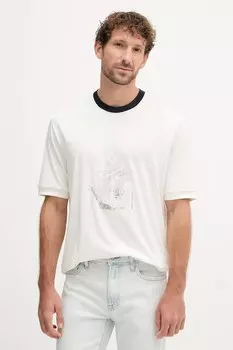 Хлопковая футболка Armani Exchange, белый