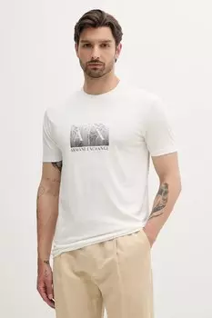 Хлопковая футболка Armani Exchange, белый