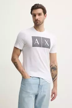 Хлопковая футболка Armani Exchange, белый