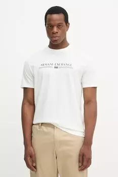 Хлопковая футболка Armani Exchange, белый
