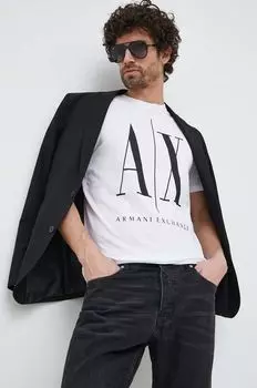 Хлопковая футболка Armani Exchange, белый