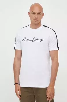 Хлопковая футболка Armani Exchange, белый