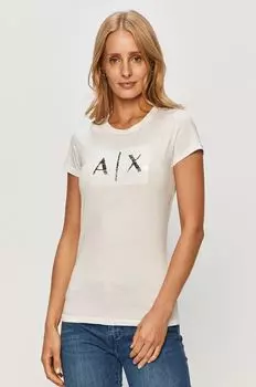 Хлопковая футболка Armani Exchange, белый