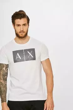 Хлопковая футболка Armani Exchange, белый