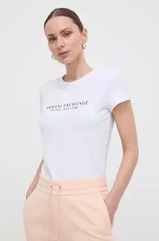 Хлопковая футболка Armani Exchange, белый