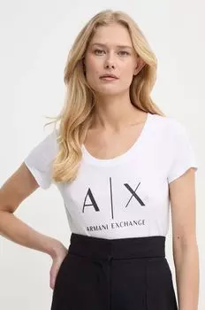 Хлопковая футболка Armani Exchange, белый