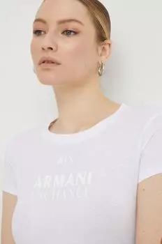 Хлопковая футболка Armani Exchange, белый