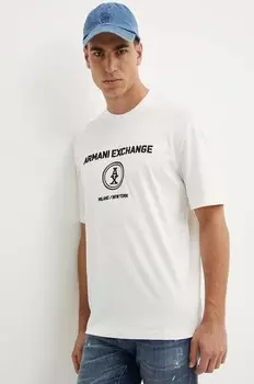 Хлопковая футболка Armani Exchange, белый