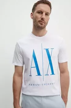 Хлопковая футболка Armani Exchange, белый