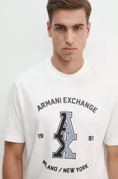 Хлопковая футболка Armani Exchange, белый