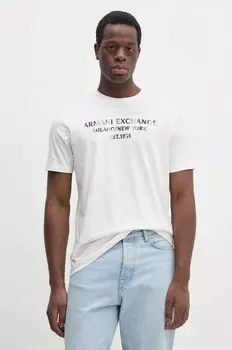 Хлопковая футболка Armani Exchange, белый