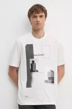 Хлопковая футболка Armani Exchange, белый