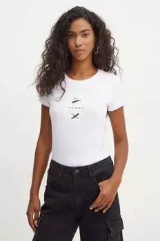 Хлопковая футболка Armani Exchange, белый