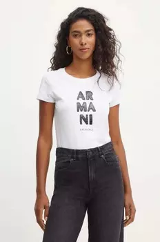 Хлопковая футболка Armani Exchange, белый