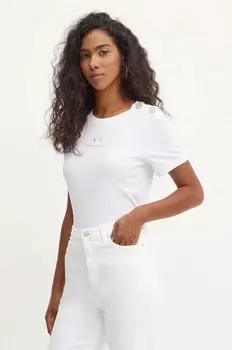Хлопковая футболка Armani Exchange, белый