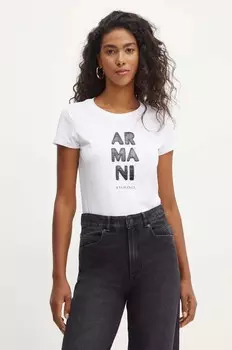 Хлопковая футболка Armani Exchange, белый