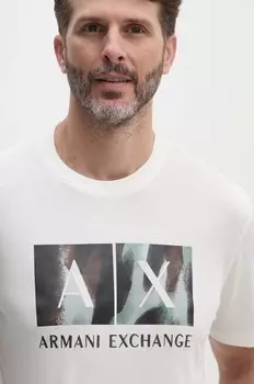 Хлопковая футболка Armani Exchange, белый