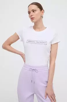 Хлопковая футболка Armani Exchange, белый