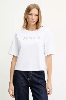 Хлопковая футболка Armani Exchange, белый