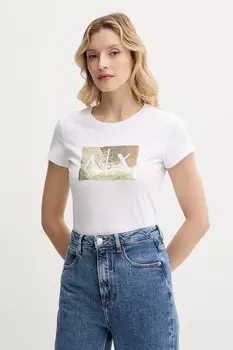 Хлопковая футболка Armani Exchange, белый