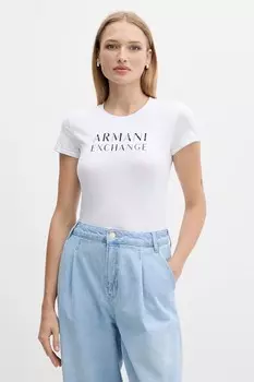 Хлопковая футболка Armani Exchange, белый