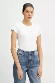 Хлопковая футболка Armani Exchange, белый