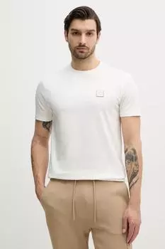 Хлопковая футболка Armani Exchange, бежевый
