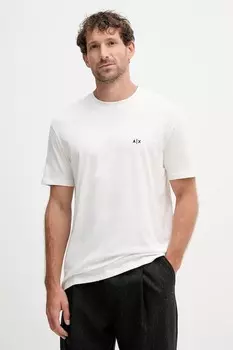 Хлопковая футболка Armani Exchange, бежевый