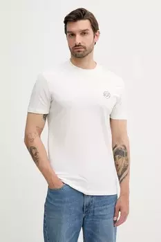 Хлопковая футболка Armani Exchange, бежевый