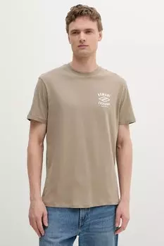 Хлопковая футболка Armani Exchange, бежевый