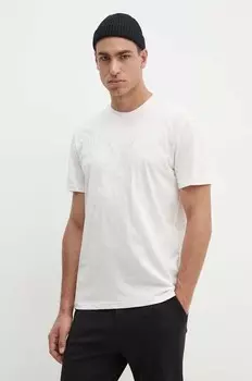 Хлопковая футболка Armani Exchange, бежевый