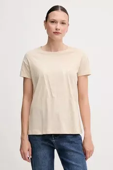 Хлопковая футболка Armani Exchange, бежевый