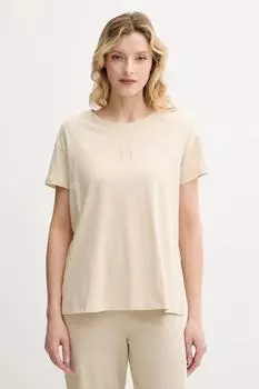 Хлопковая футболка Armani Exchange, бежевый