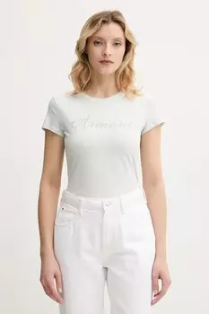 Хлопковая футболка Armani Exchange, бирюзовый