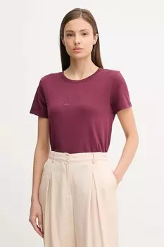Хлопковая футболка Armani Exchange, бордовый