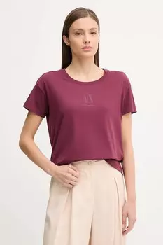 Хлопковая футболка Armani Exchange, бордовый