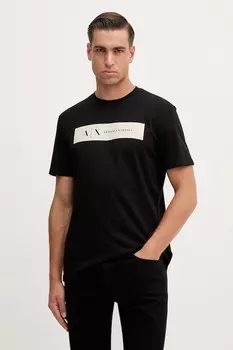 Хлопковая футболка Armani Exchange, черный