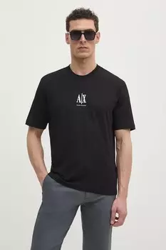 Хлопковая футболка Armani Exchange, черный