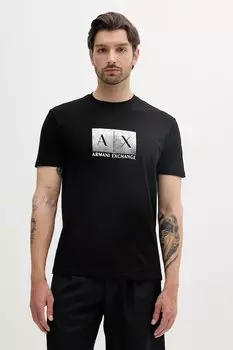 Хлопковая футболка Armani Exchange, черный