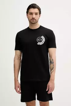 Хлопковая футболка Armani Exchange, черный