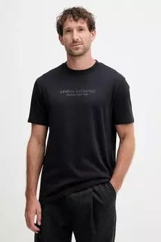 Хлопковая футболка Armani Exchange, черный