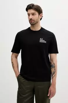 Хлопковая футболка Armani Exchange, черный