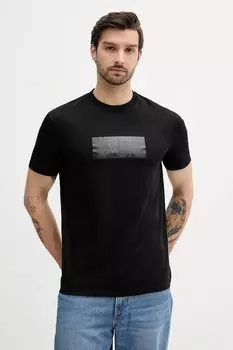 Хлопковая футболка Armani Exchange, черный