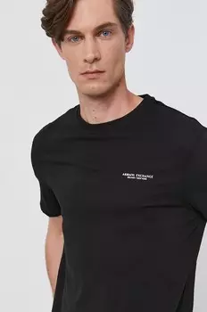 Хлопковая футболка Armani Exchange, черный