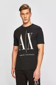 Хлопковая футболка Armani Exchange, черный