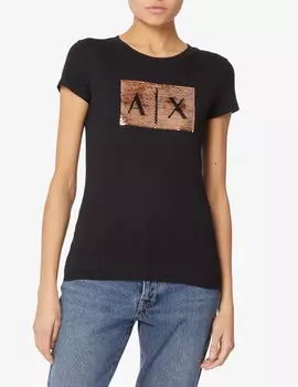 Хлопковая футболка Armani Exchange, черный