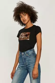 Хлопковая футболка Armani Exchange, черный